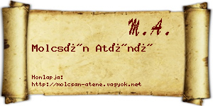 Molcsán Aténé névjegykártya